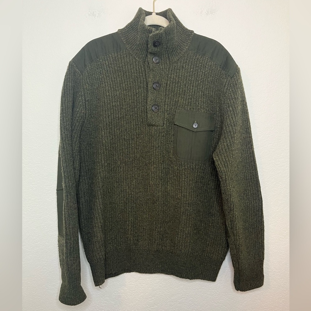 Schott Brothers Wool Blend Green Mock Neck‎ Sweater size XL